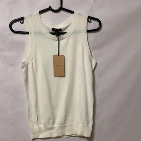 NWT HALOGEN ARMLESS IVORY CLOUD SWEATER‎ SIZE XSP - Picture 1 of 6